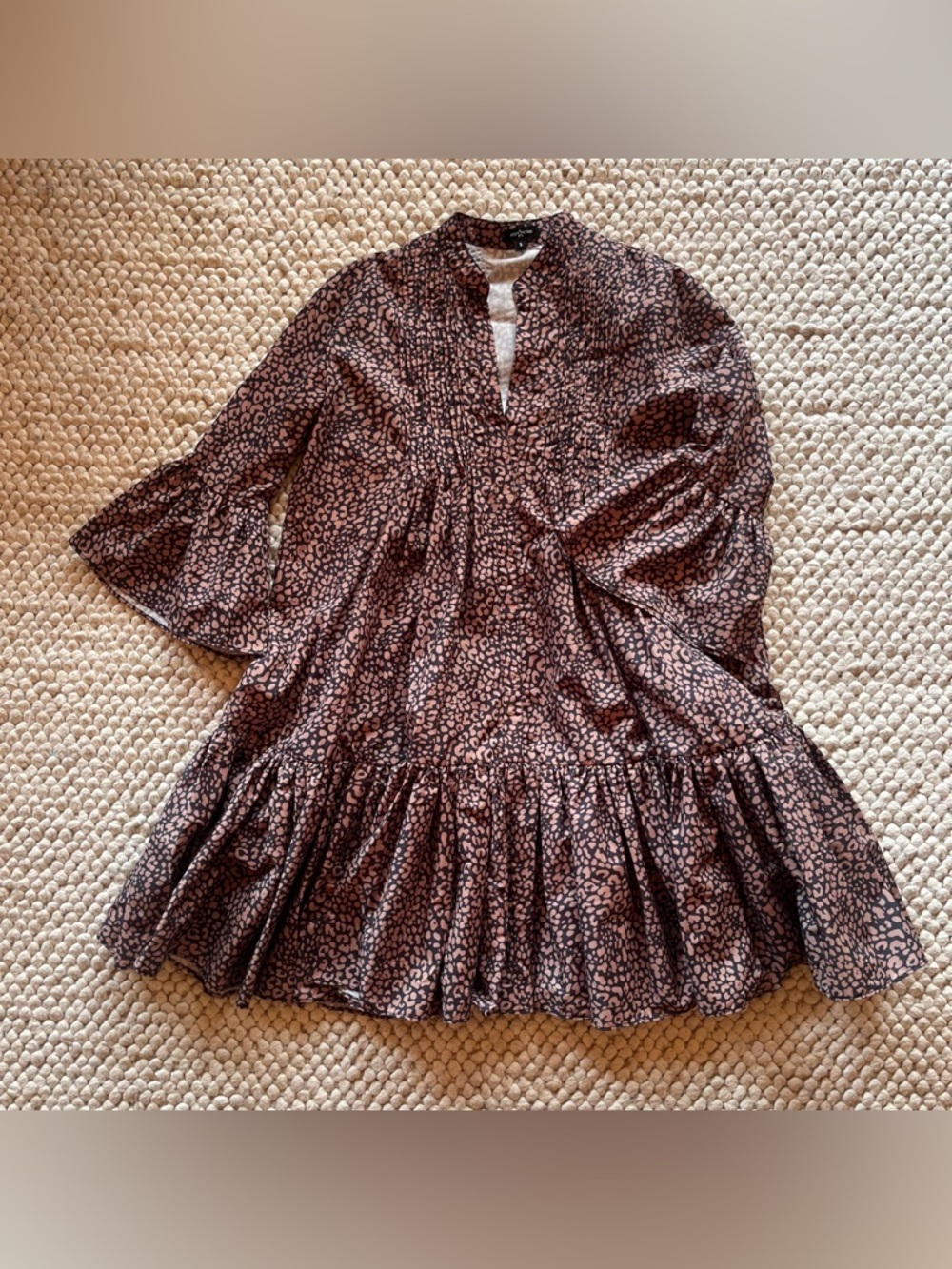 Area stars leopard print tunic tiered dress